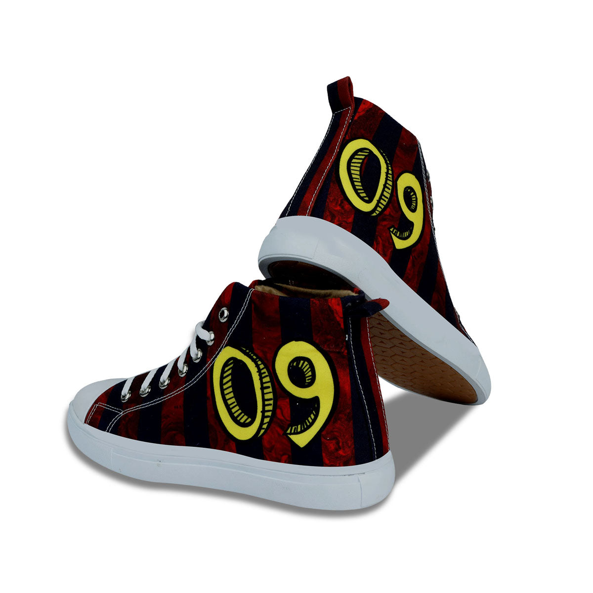 09 Strips - Men's High-Top Canvas Sneaker