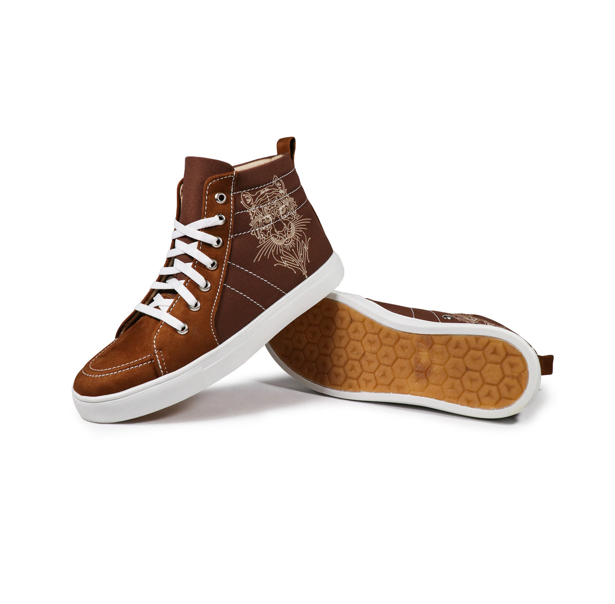 Eye Of Tiger - Men's High-Top Suede Canvas Sneaker