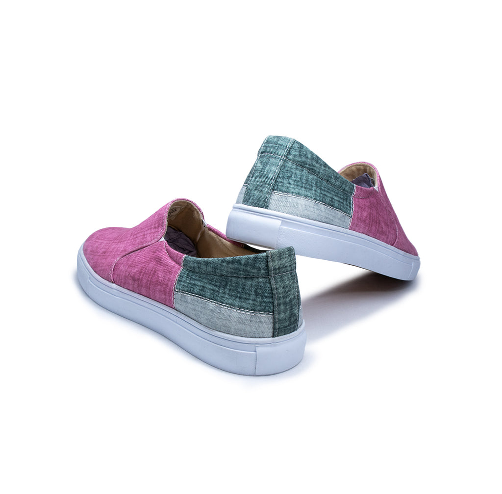Pink & Grey Stitch - Men's Loafer Canvas Sneaker