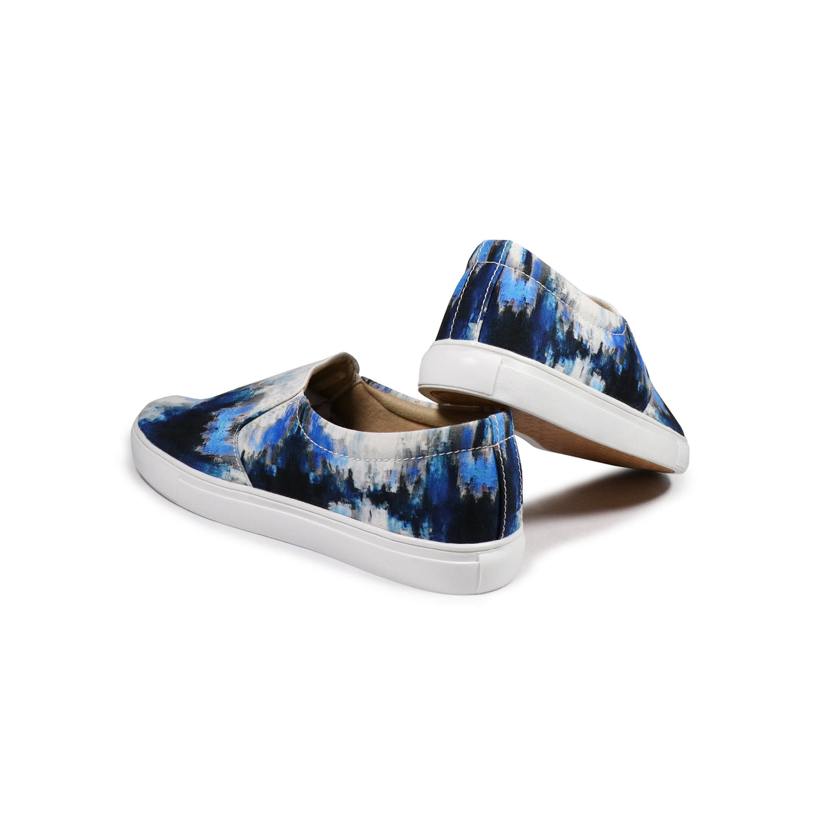 Blue Brush Strokes - Men's Loafer Canvas Sneaker