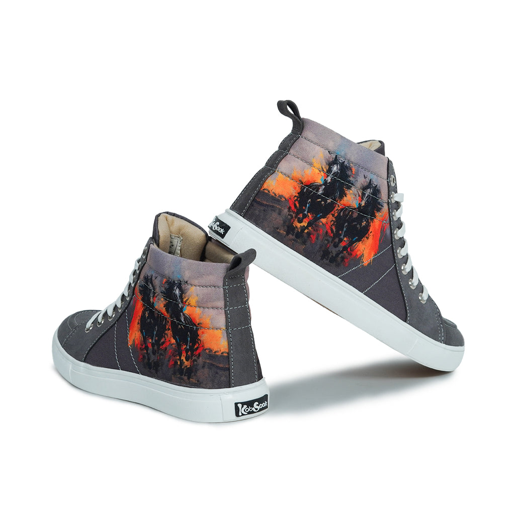 Stallion - Men's High-Top Suede Canvas Sneaker