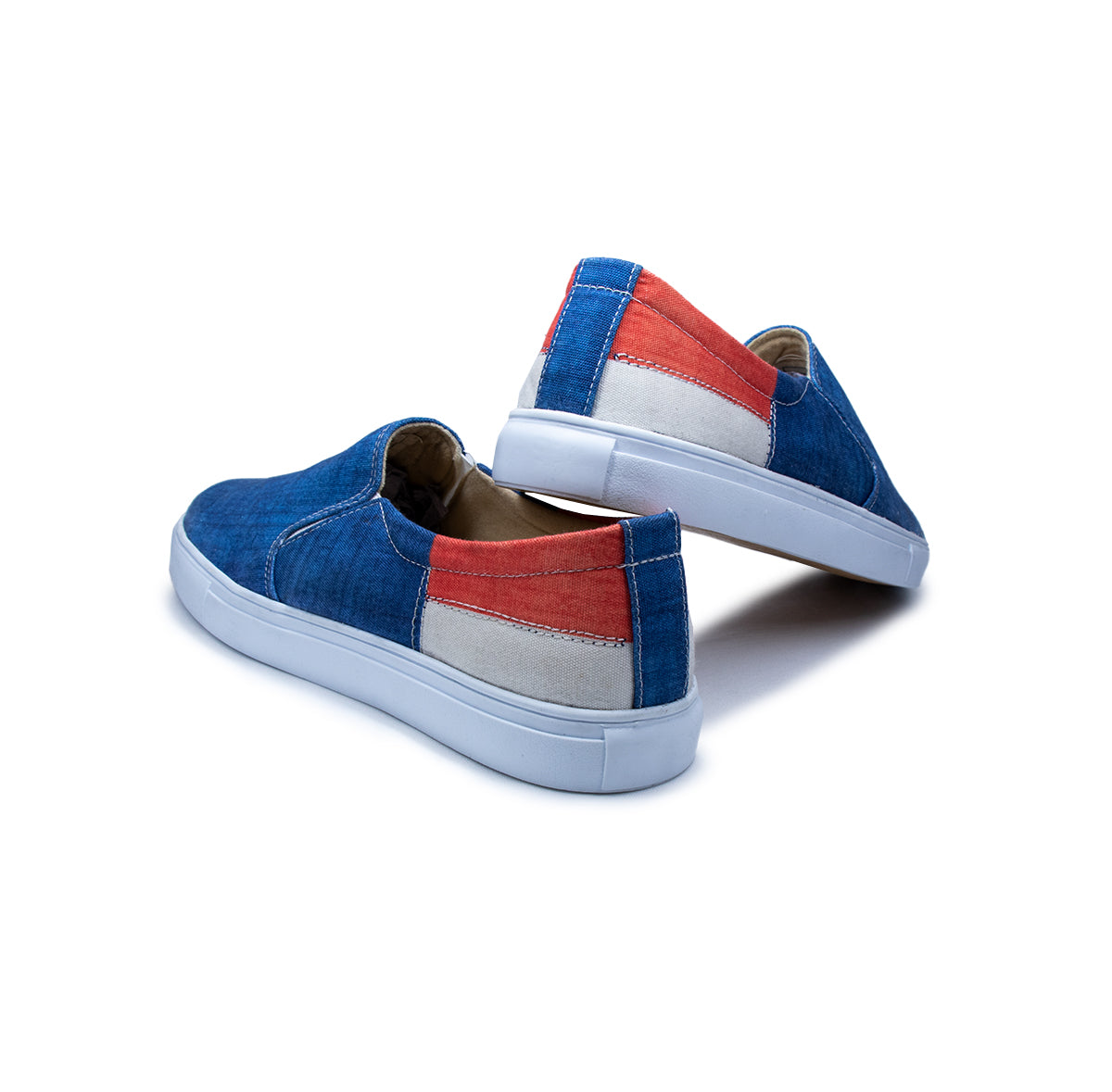 Blue Peach Stitch - Men's Loafer Canvas Sneaker