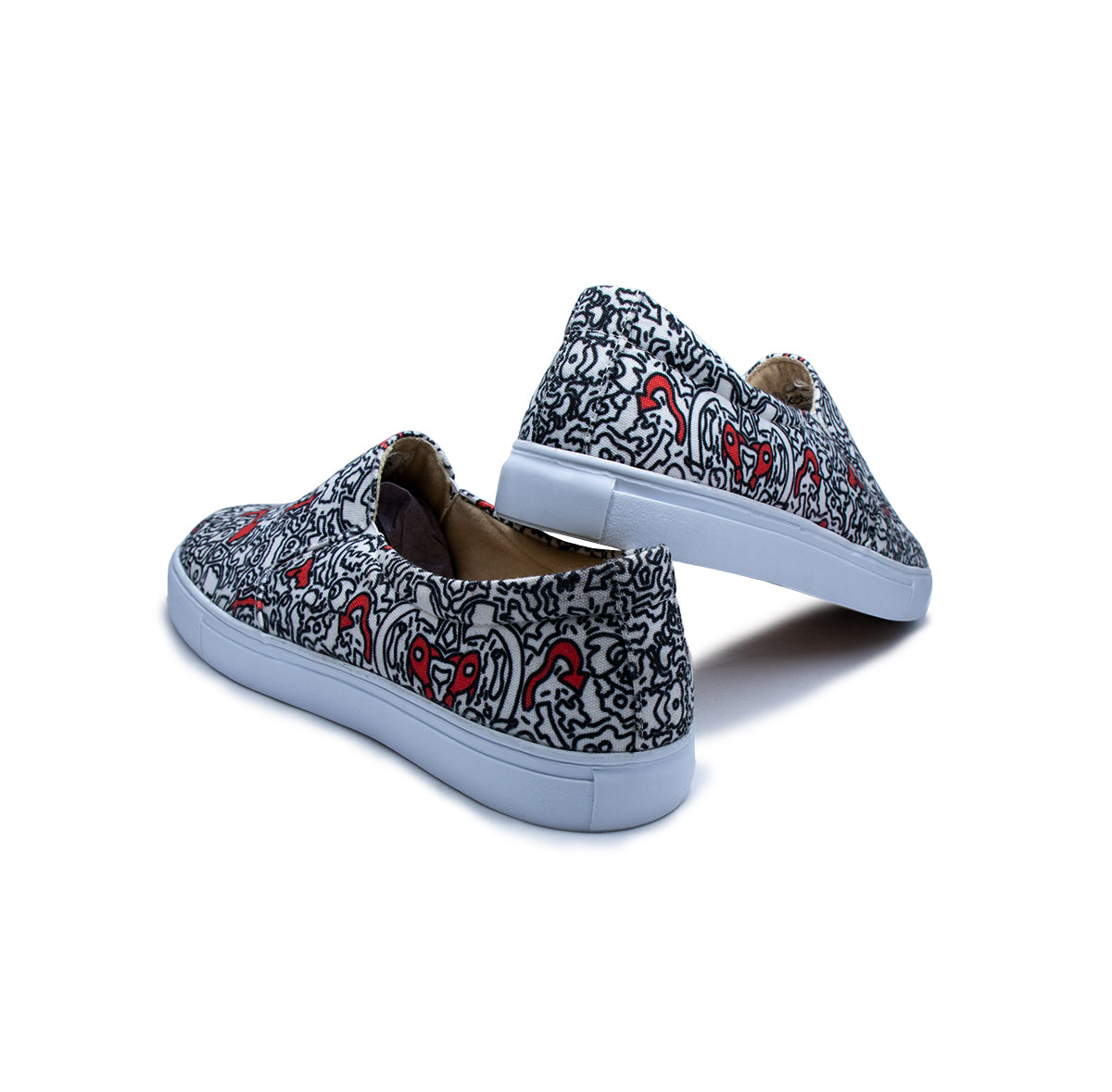 Free hand doodle (White) - Men's Loafer Canvas Sneaker