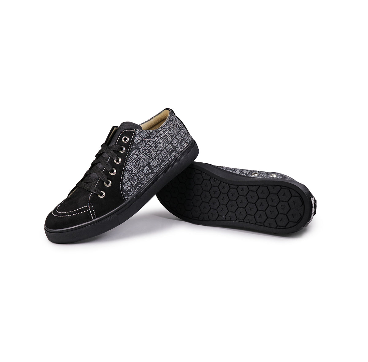 Black Mask - Men's Low-Top Suede Canvas Sneaker