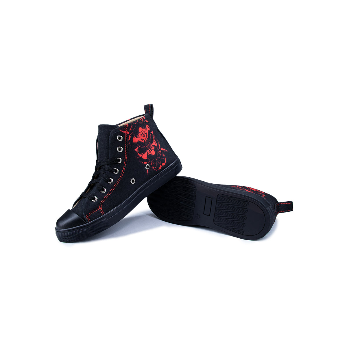 Masquerade Red - Women's High-Top Canvas Sneaker