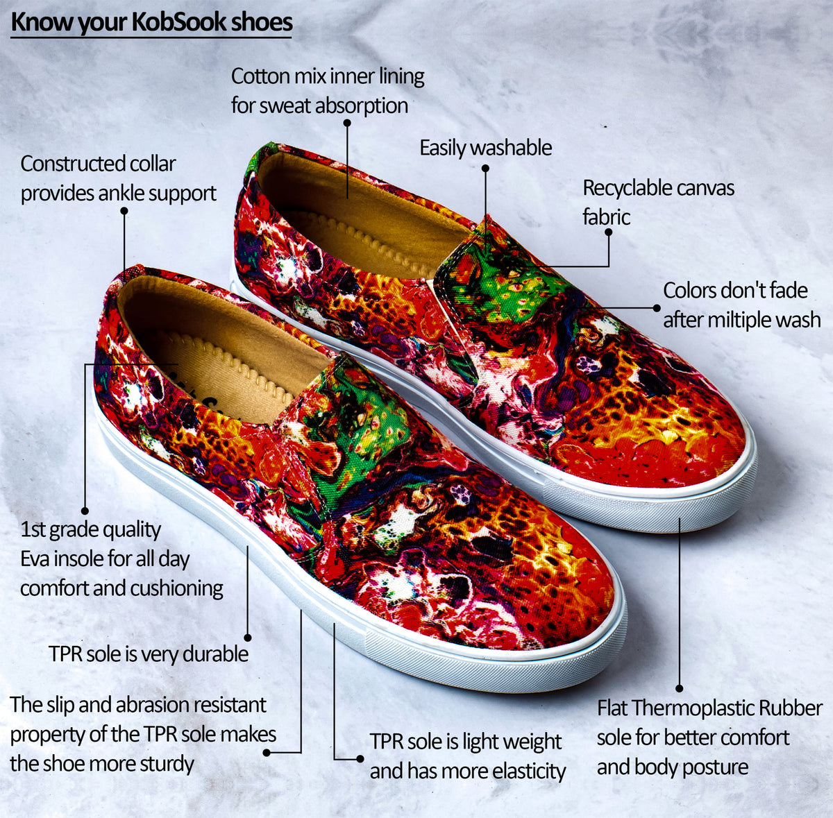 Red Celestial - Men's Loafer Canvas Sneaker