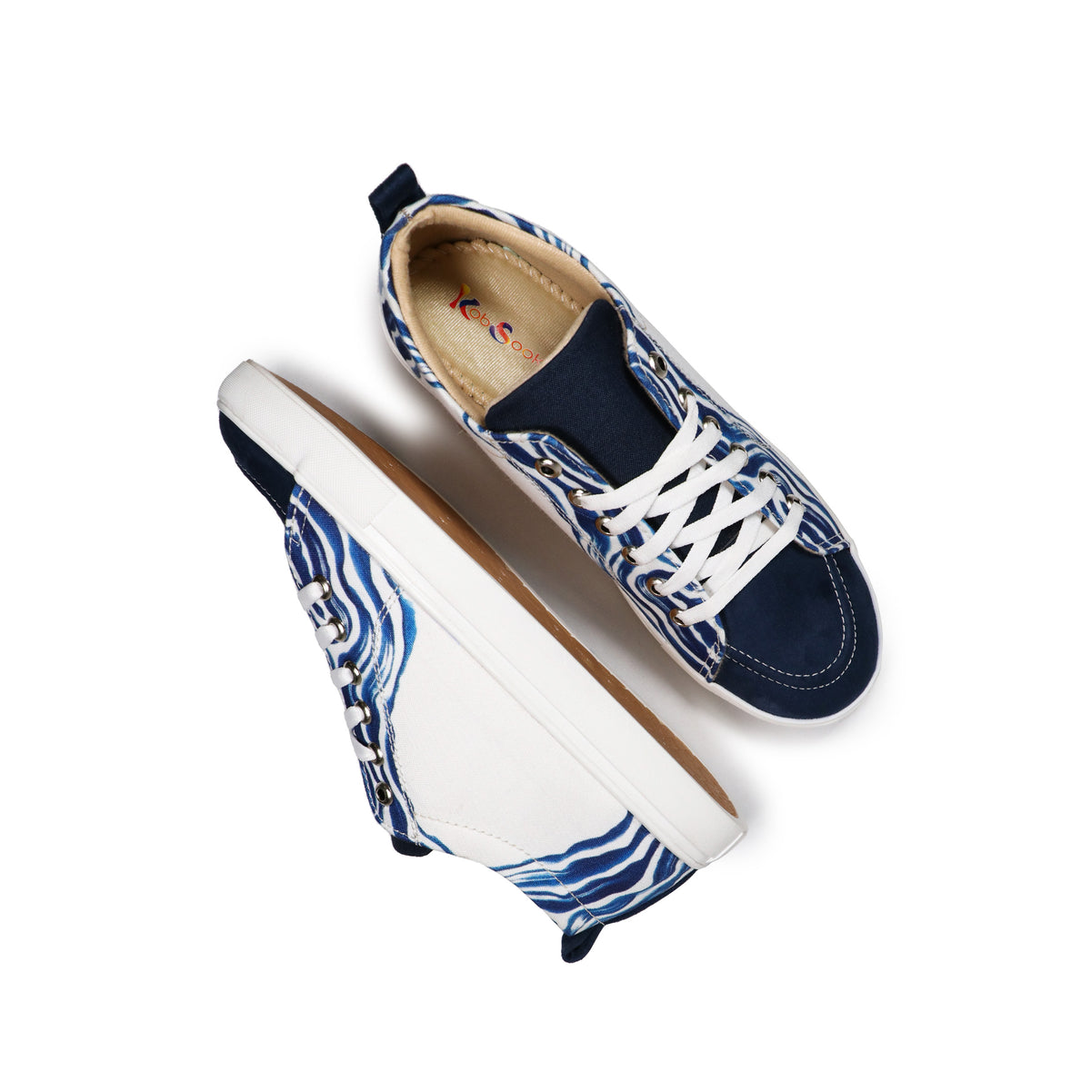 Blue Weaves - Men's Low-Top Canvas Suede Sneaker