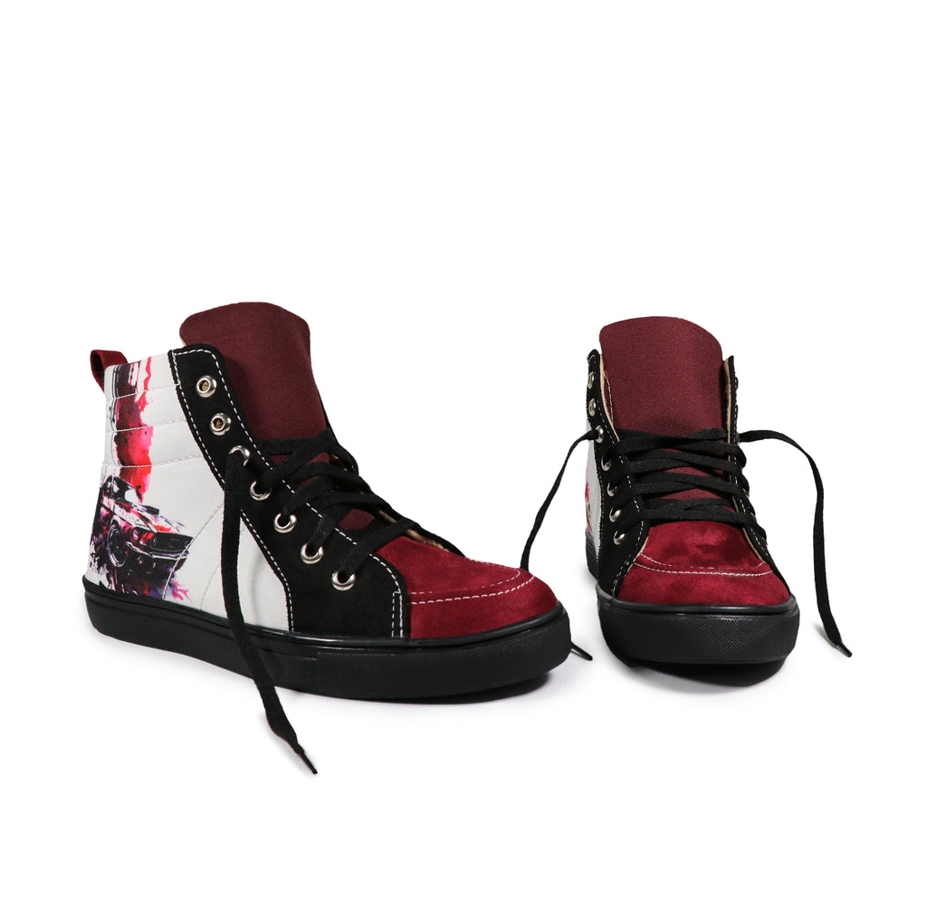 Cherry Car - Men's High-Top Suede Canvas Sneaker