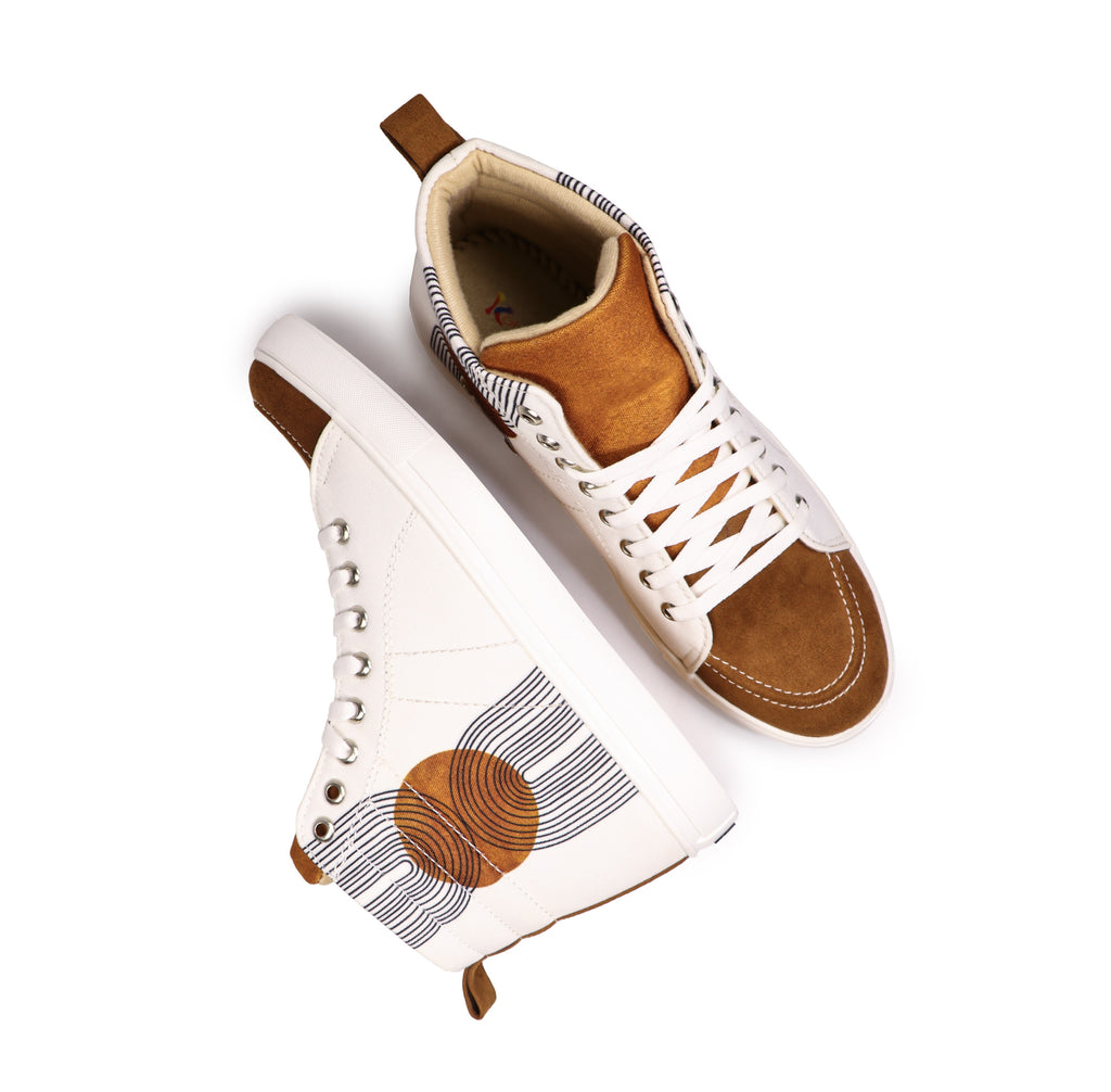 Comet Tan - Men's High-Top Suede Canvas Sneaker