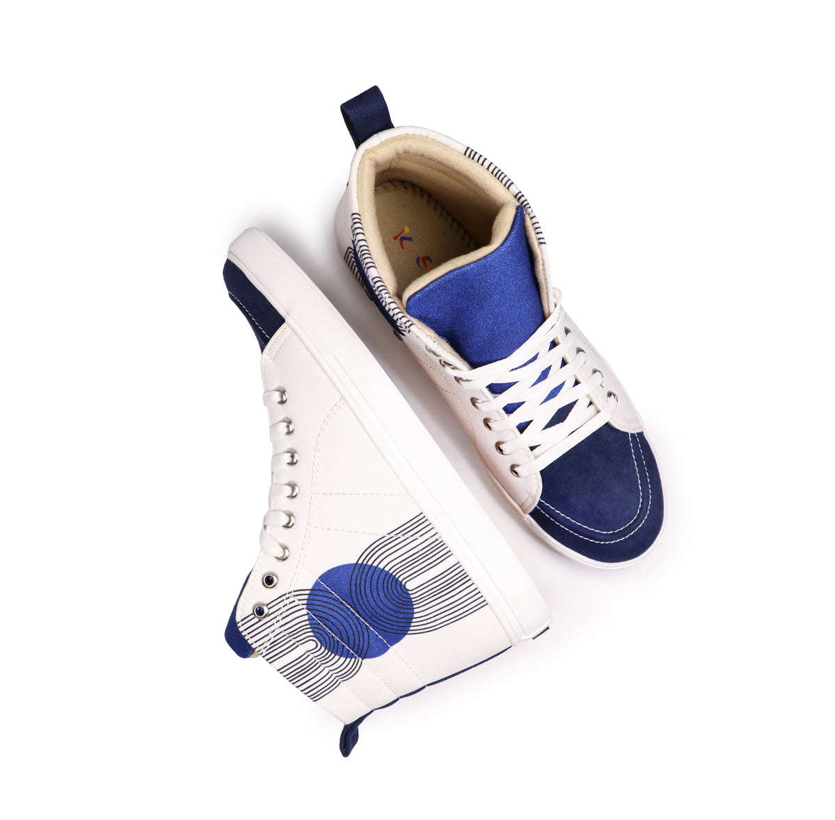 Comet Blue - Men's High-Top Suede Canvas Sneaker