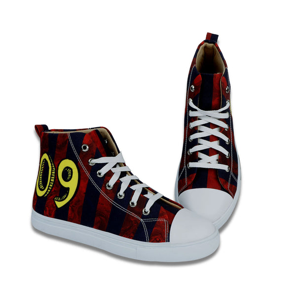 09 Strips - Men's High-Top Canvas Sneaker