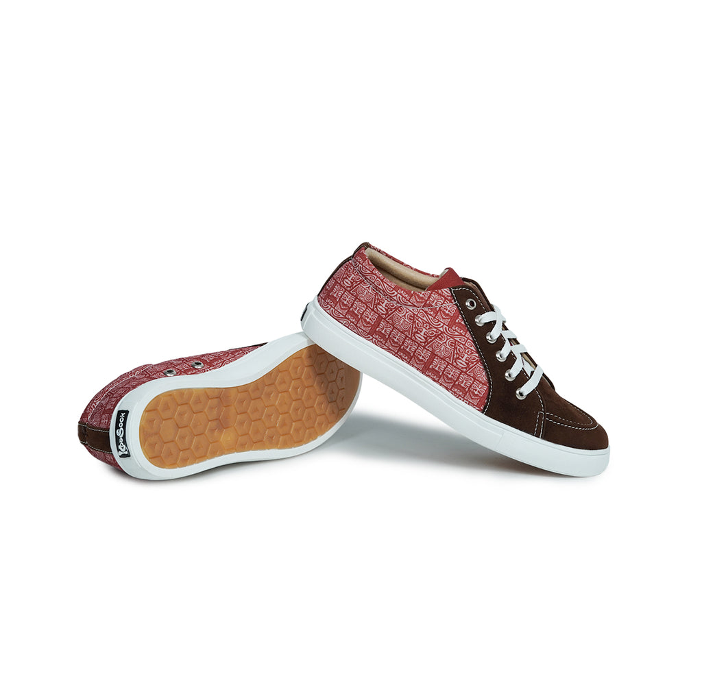 Brown Mask - Men's Low-Top Suede Canvas Sneaker