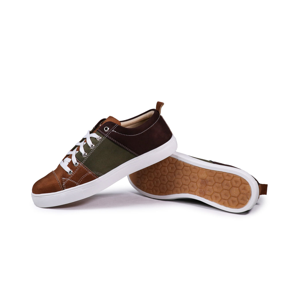 Tan Trail - Men's Low-Top Suede Canvas Sneaker
