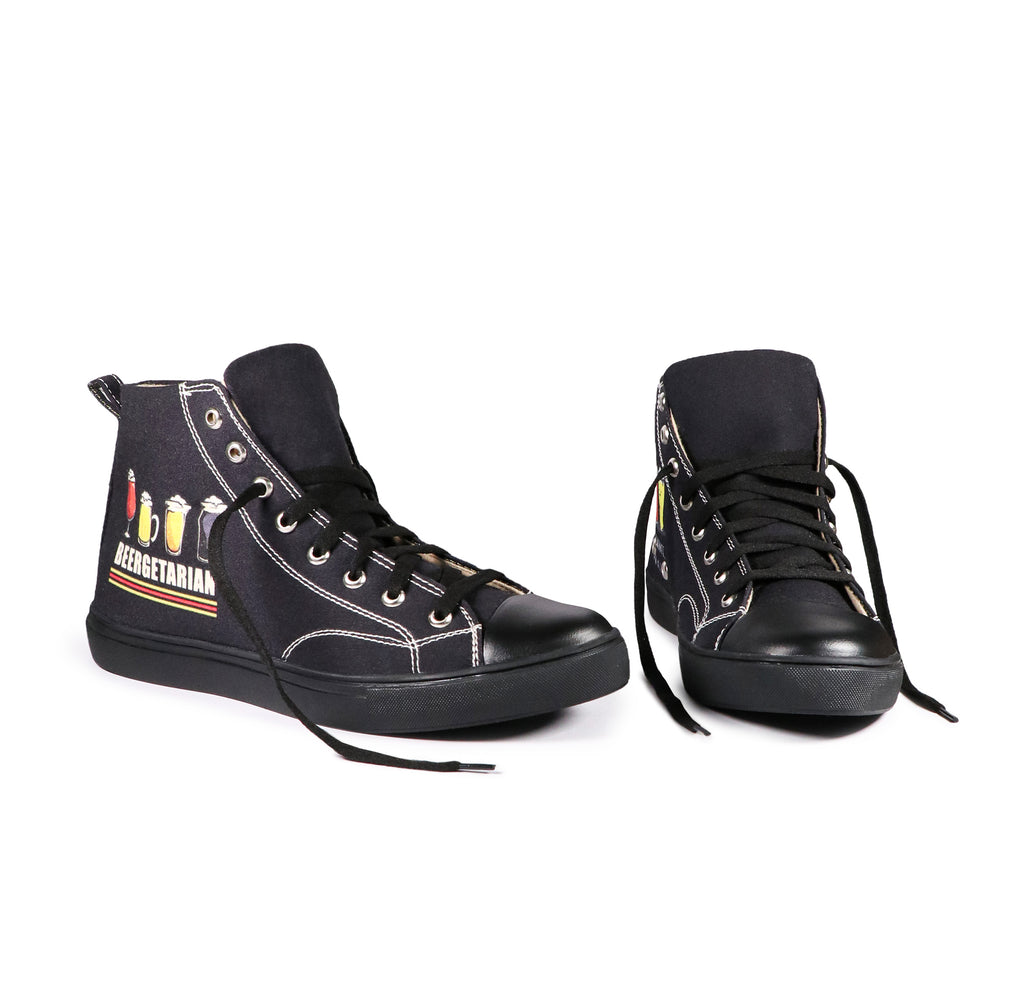 Beergetarian - Men's High-Top Canvas Sneaker