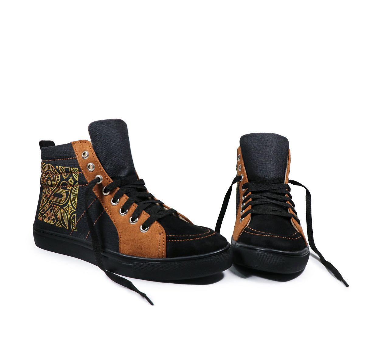 Bird Art - Men's High-Top Suede Canvas Sneaker