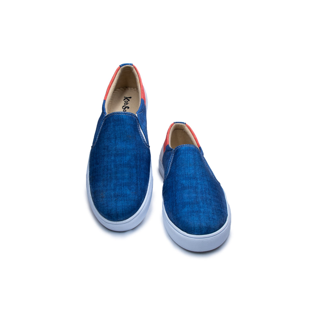 Blue Peach Stitch - Men's Loafer Canvas Sneaker