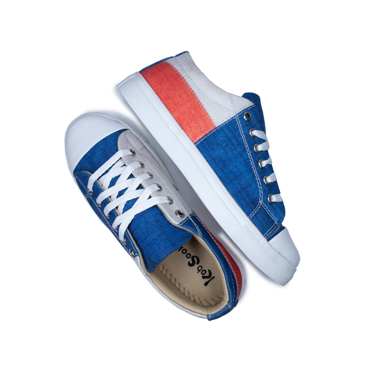 Blue Peach Stitch - Women's Low-Top Canvas Sneaker