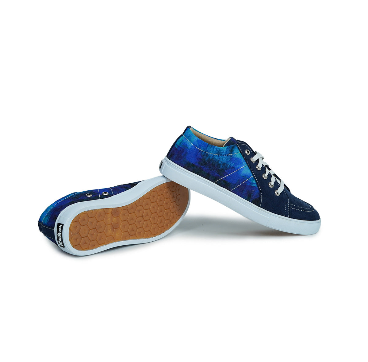 Blue Strokes - Men's Low-Top Suede Canvas Sneaker
