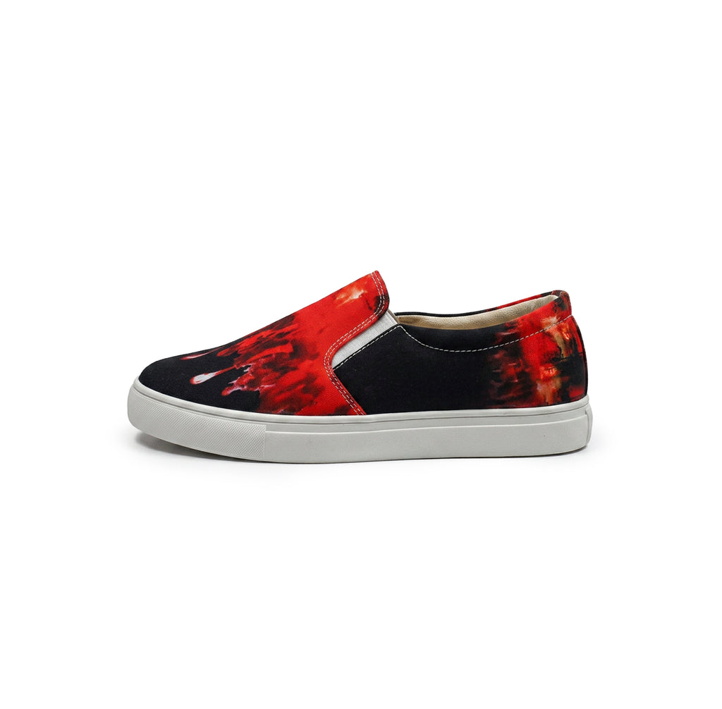 Black & Red Drops - Men's Loafer Canvas Sneaker