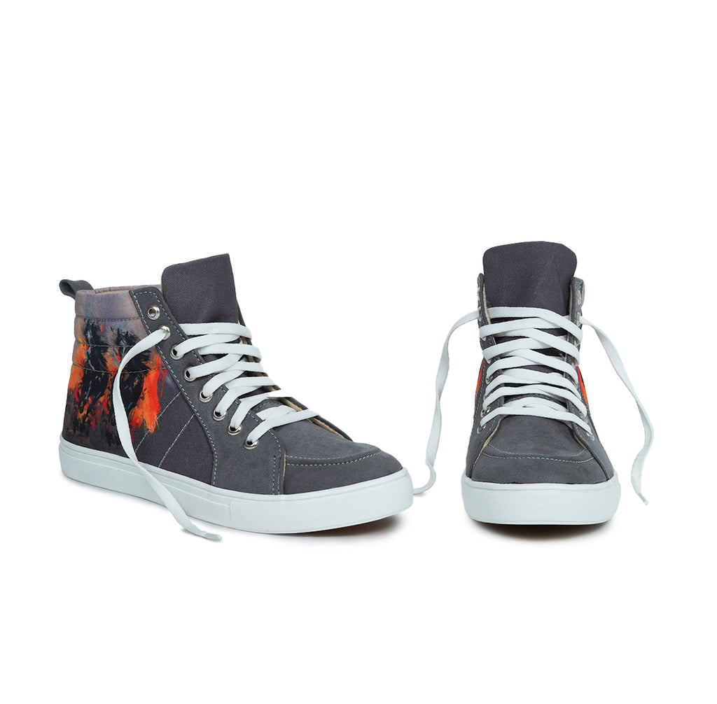 Stallion - Men's High-Top Suede Canvas Sneaker