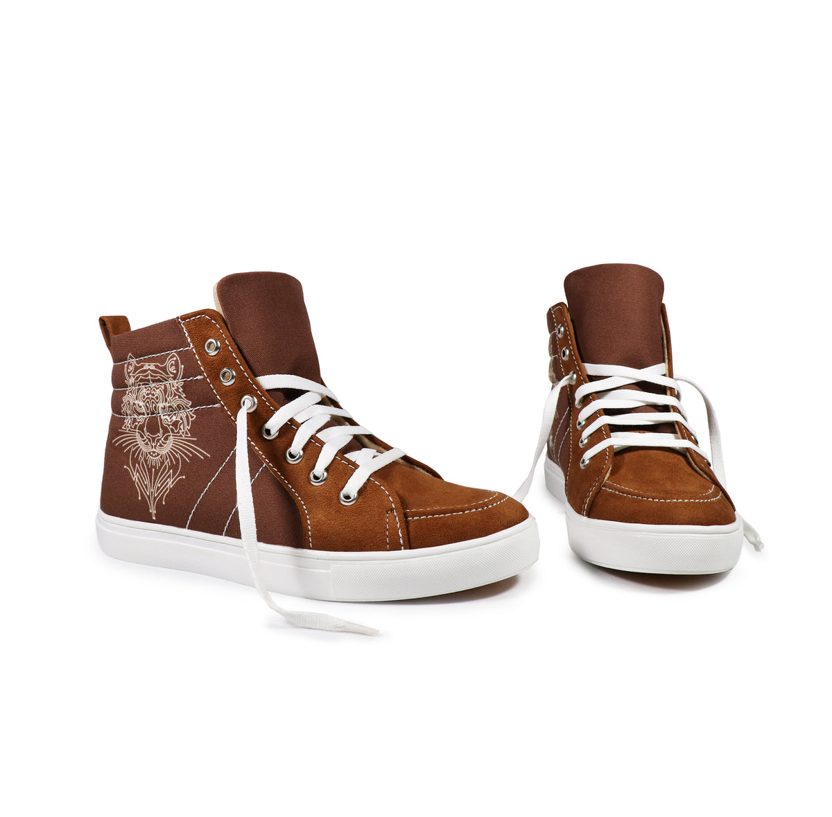 Eye Of Tiger - Men's High-Top Suede Canvas Sneaker
