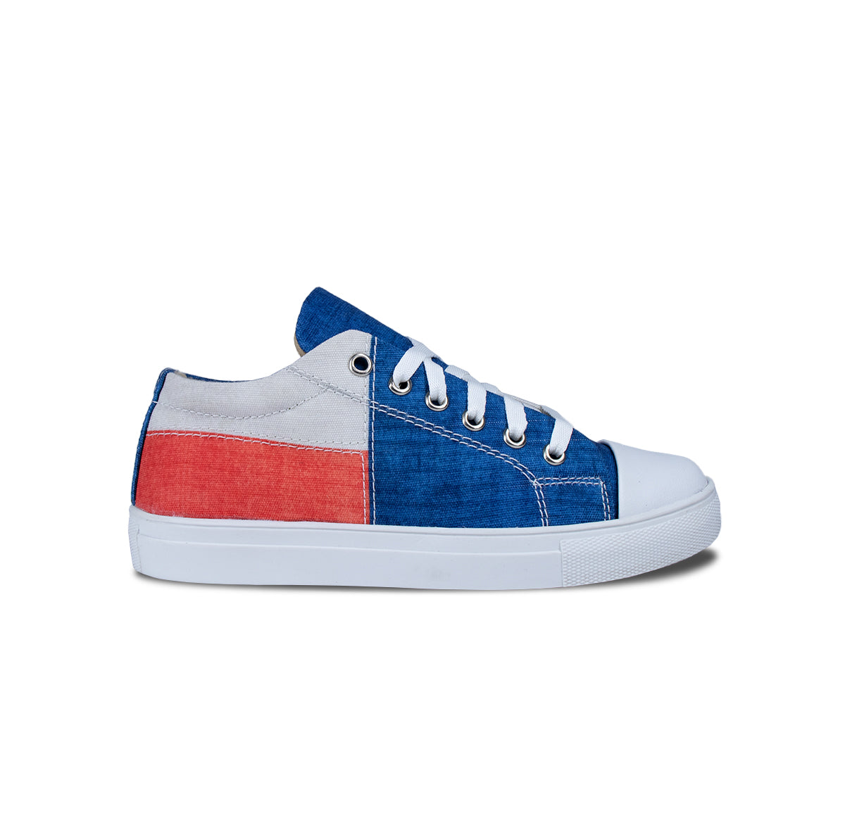 Blue Peach Stitch - Women's Low-Top Canvas Sneaker