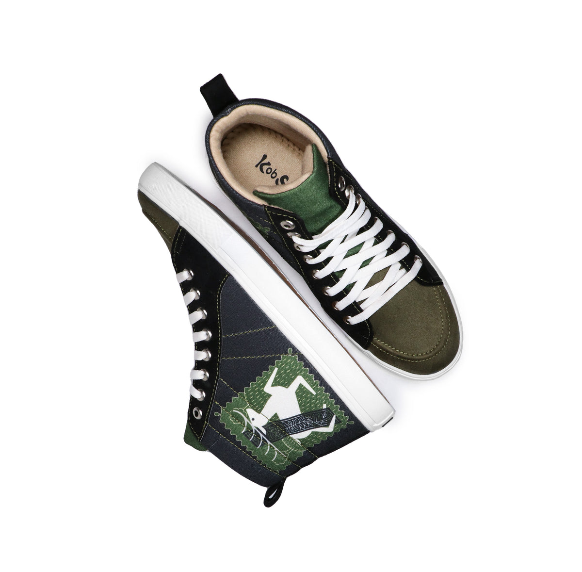 Deer Art - Men's High-Top Suede Canvas Sneaker