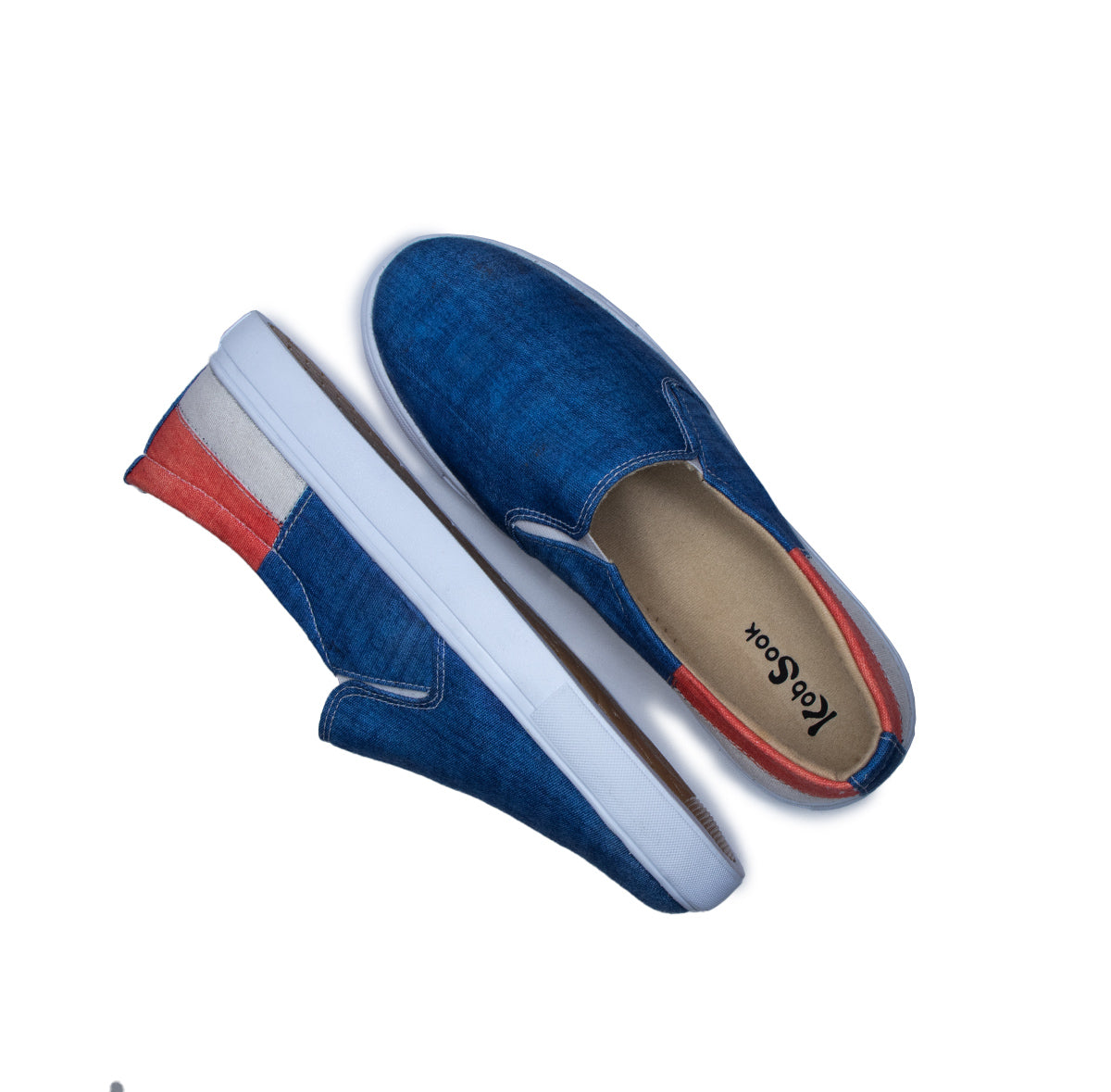 Blue Peach Stitch - Men's Loafer Canvas Sneaker