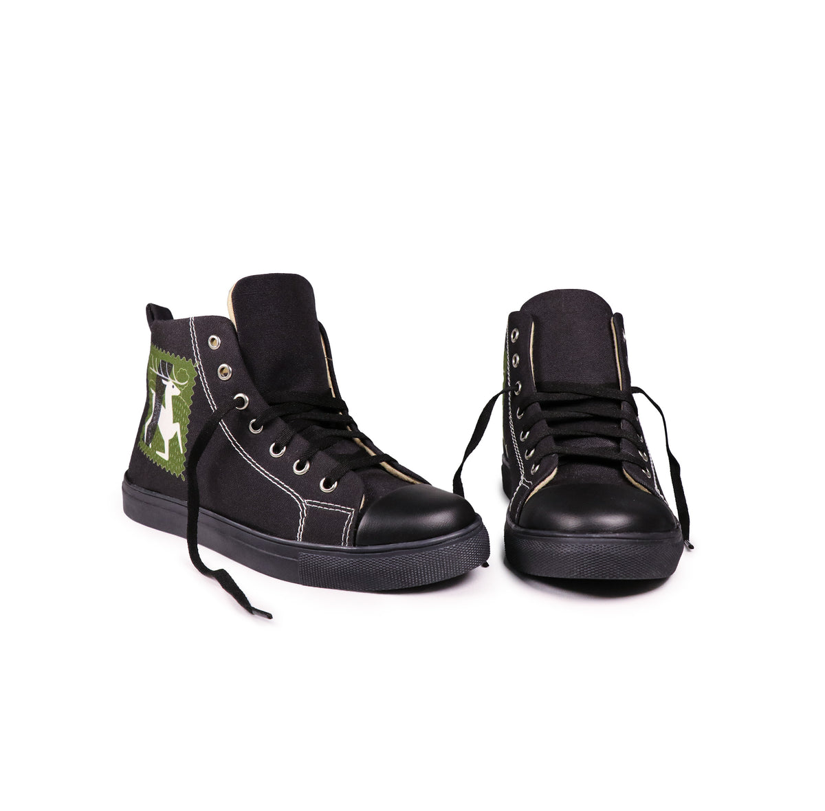 Deer Art - Women's High-Top Canvas Sneaker