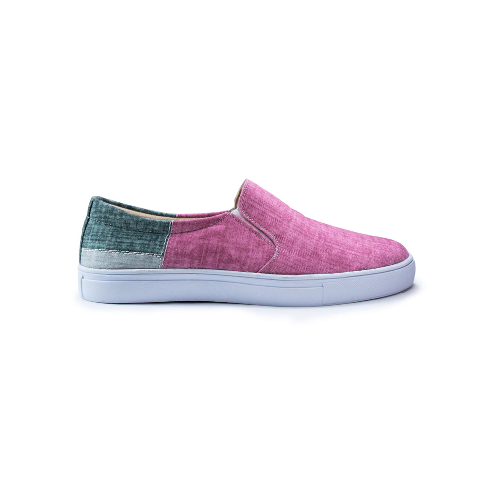 Pink & Grey Stitch - Men's Loafer Canvas Sneaker