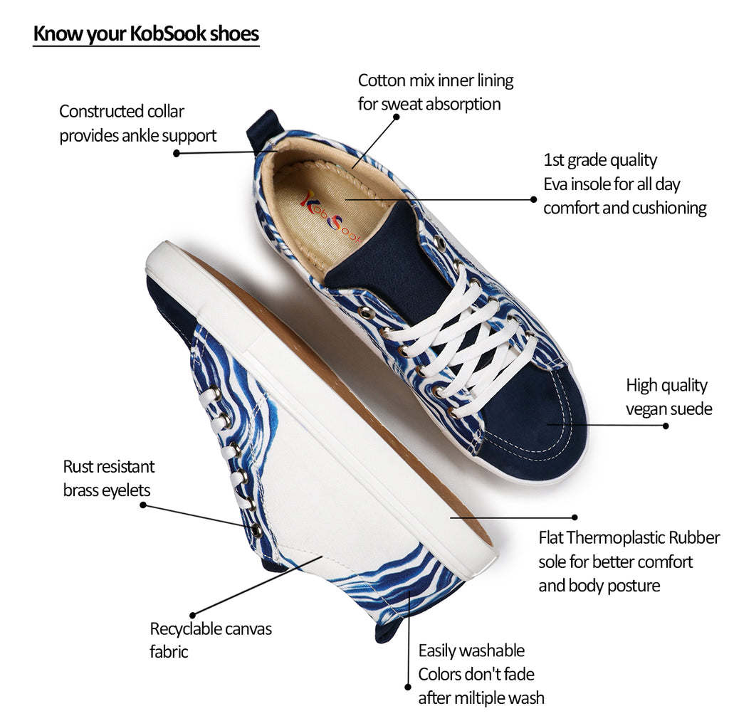 Blue Weaves - Men's Low-Top Canvas Suede Sneaker