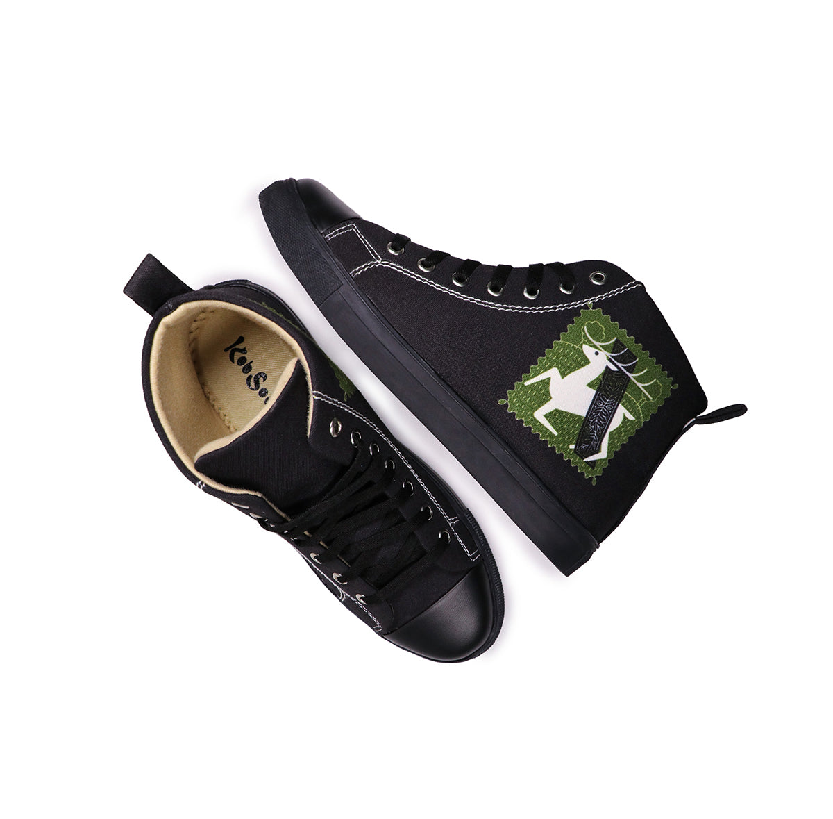 Deer Art - Women's High-Top Canvas Sneaker