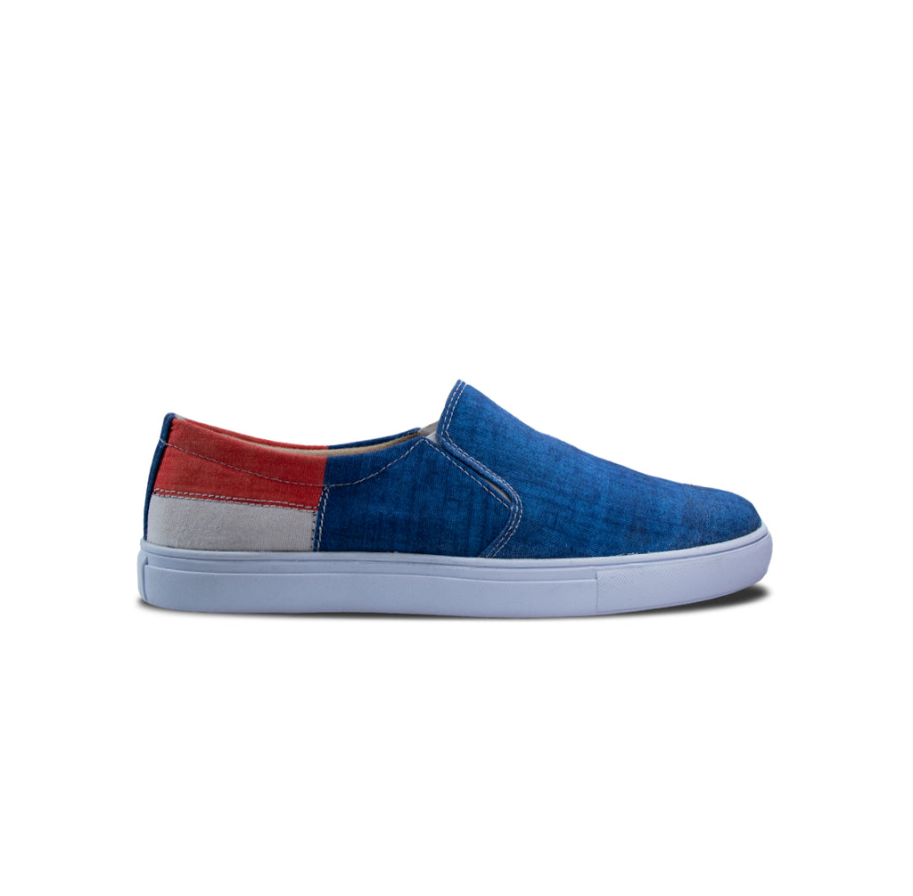 Blue Peach Stitch - Men's Loafer Canvas Sneaker