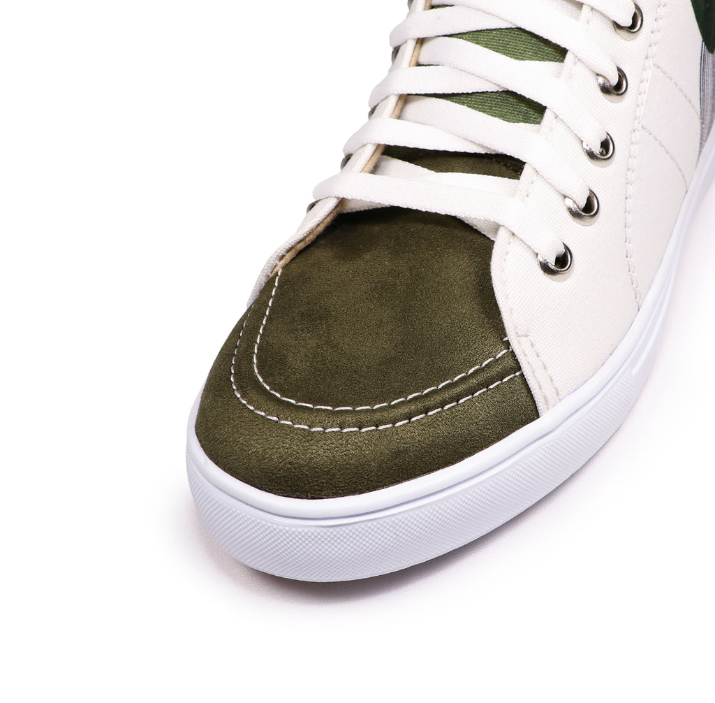 Comet Olive - Men's High-Top Suede Canvas Sneaker