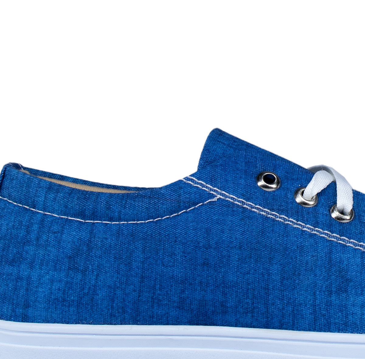 Textured Blue - Men's Low-Top Canvas Sneaker