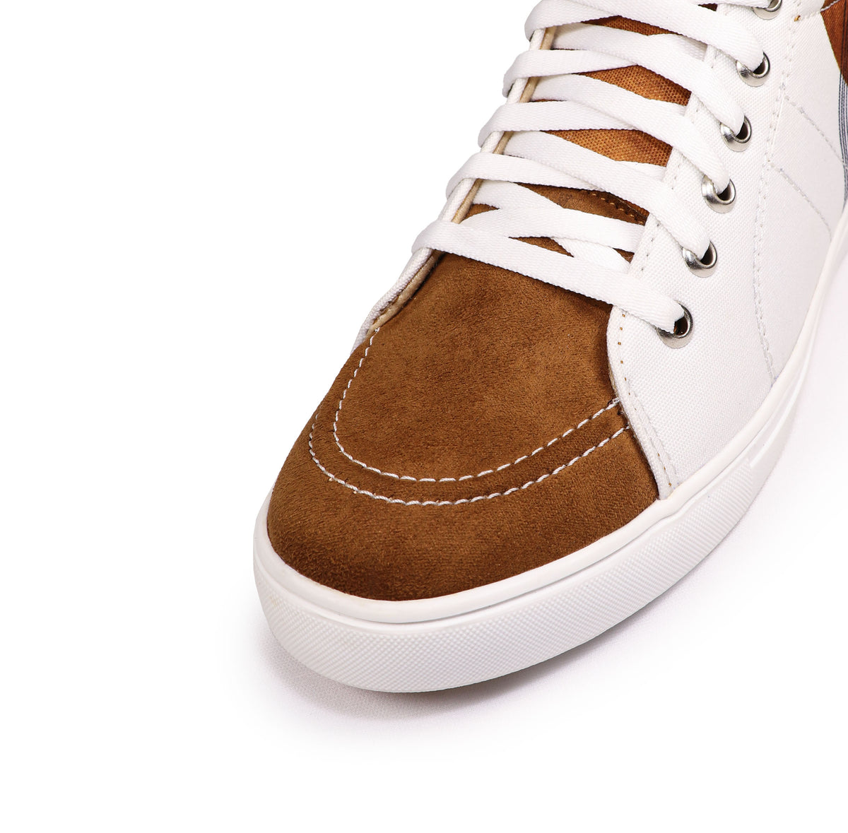 Comet Tan - Men's High-Top Suede Canvas Sneaker