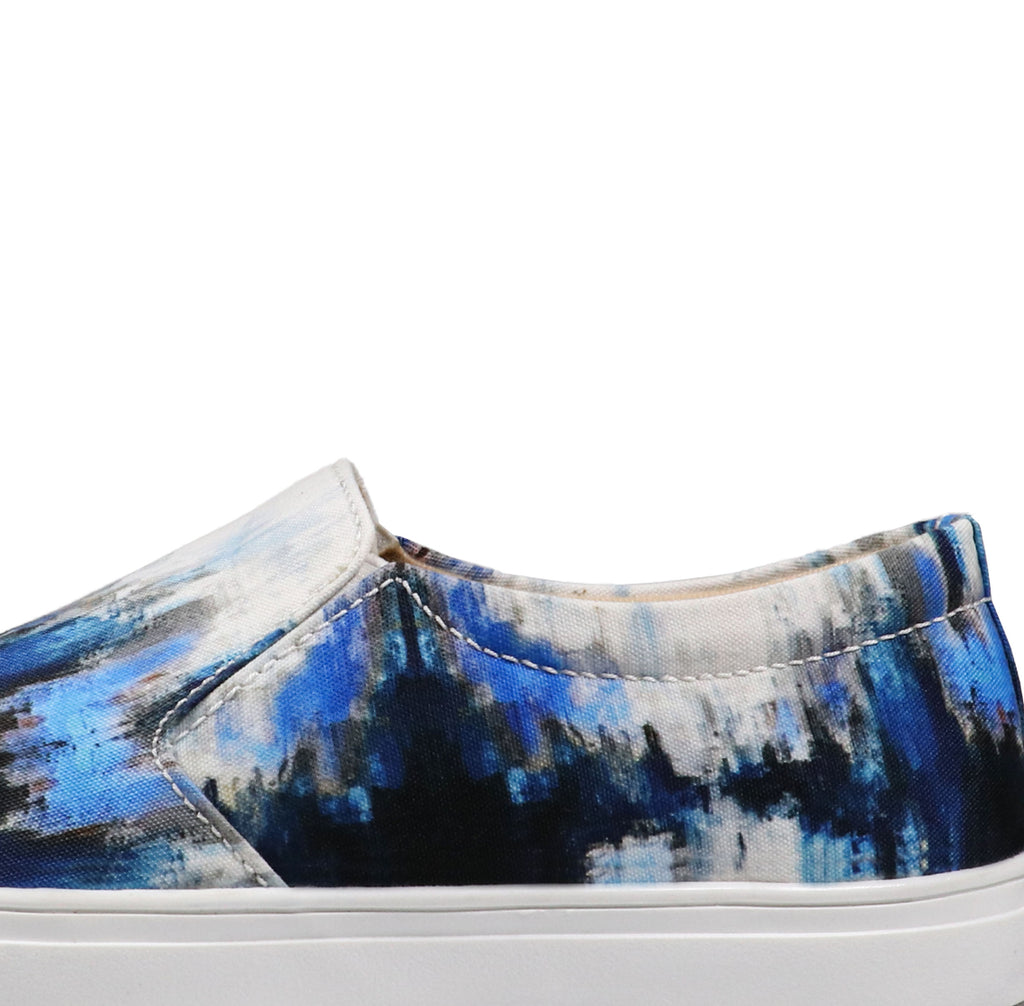 Blue Brush Strokes - Men's Loafer Canvas Sneaker