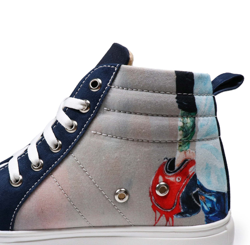 Bike Adventure - Men's High-Top Suede Canvas Sneaker