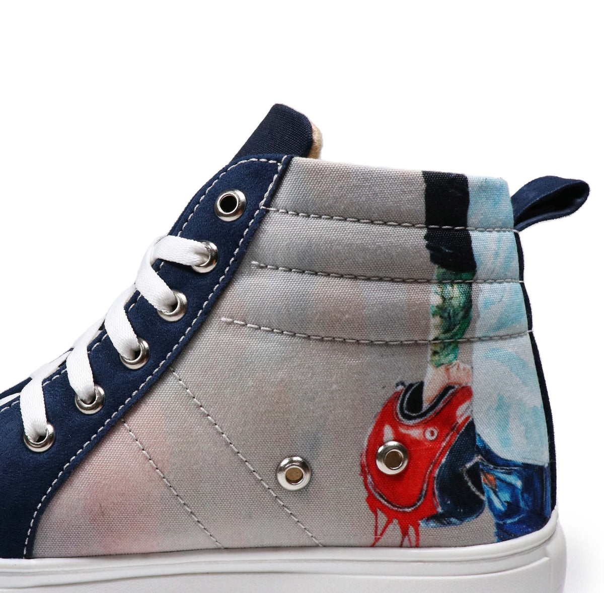 Bike Adventure - Men's High-Top Suede Canvas Sneaker