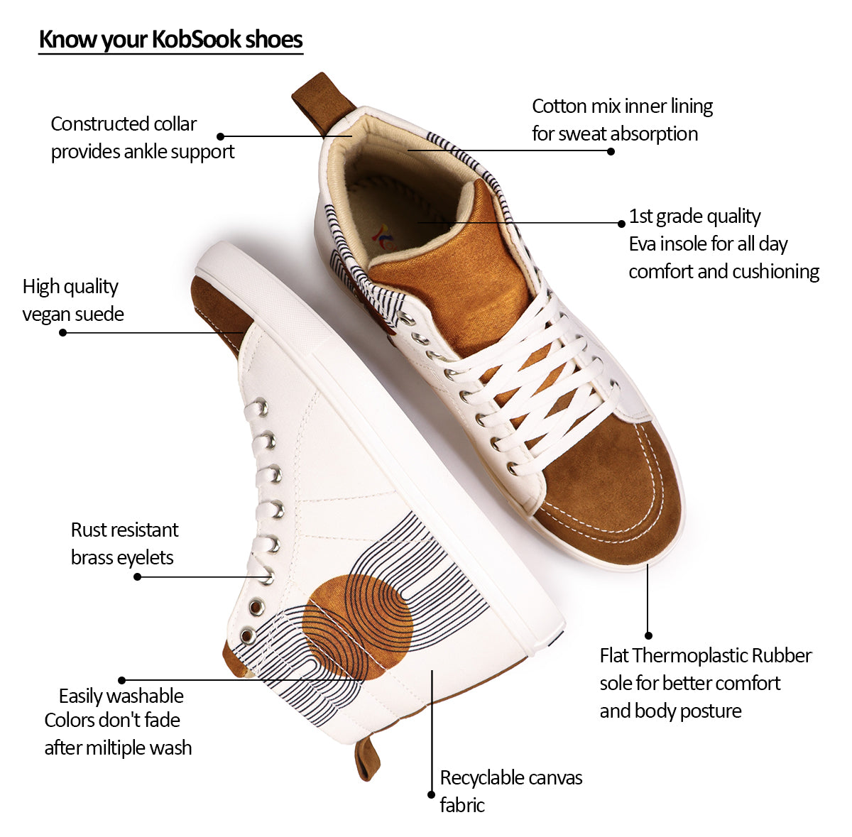 Comet Tan - Men's High-Top Suede Canvas Sneaker