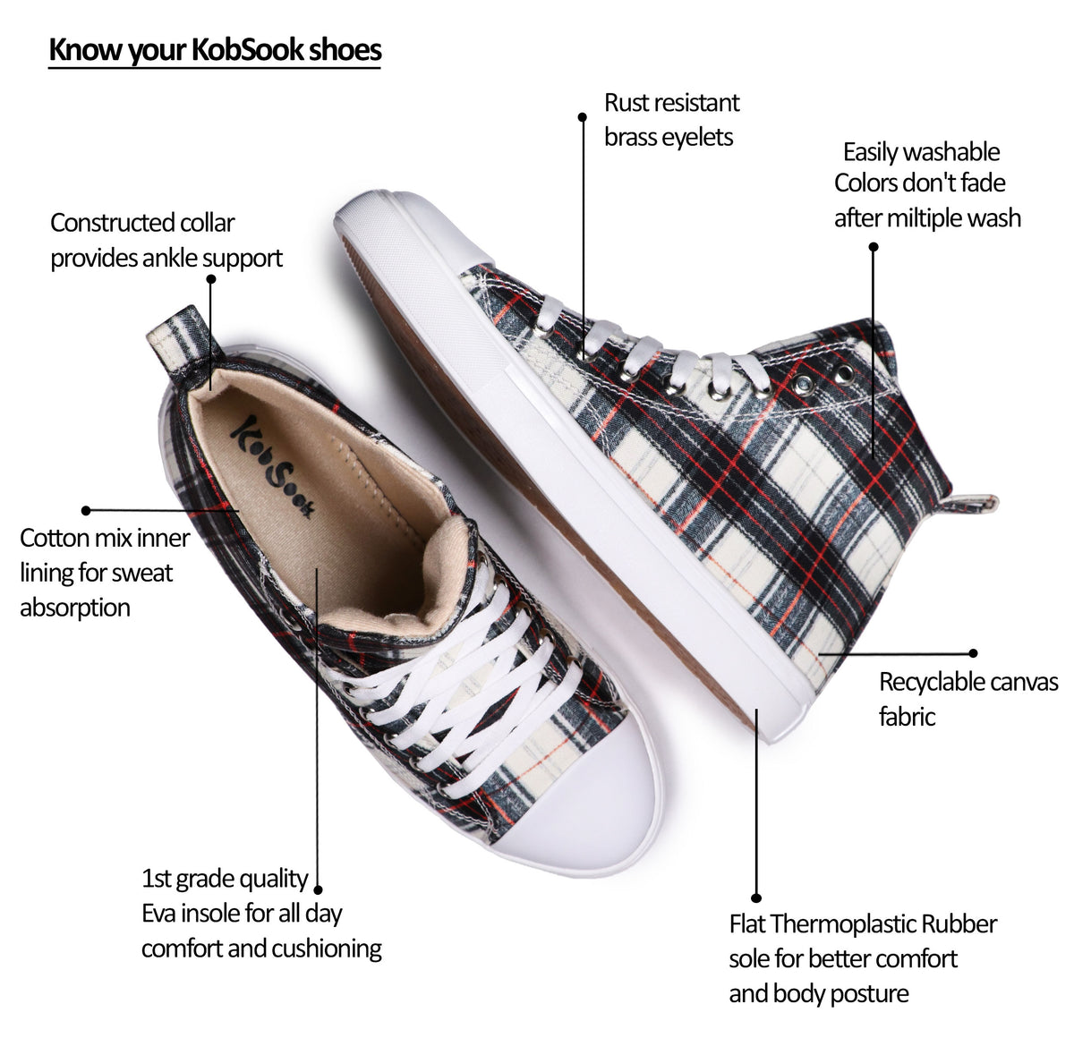 Checkers - Men's High-Top Canvas Sneaker
