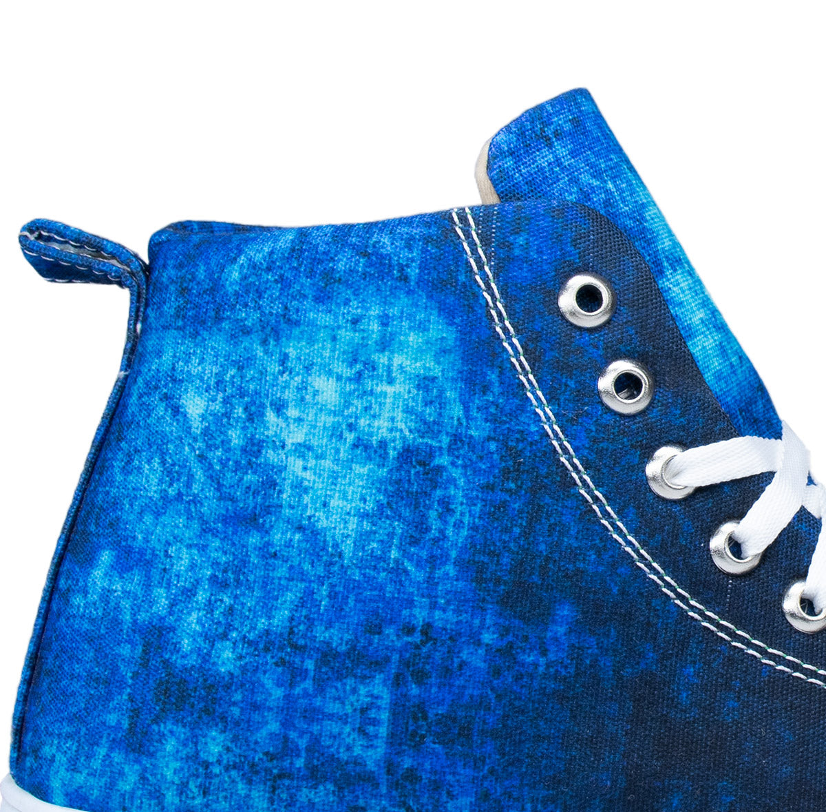 Blue Texture - Men's High-Top Canvas Sneaker