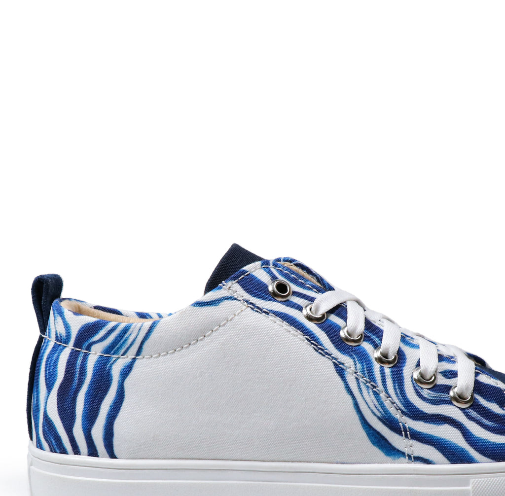 Blue Weaves - Men's Low-Top Canvas Suede Sneaker