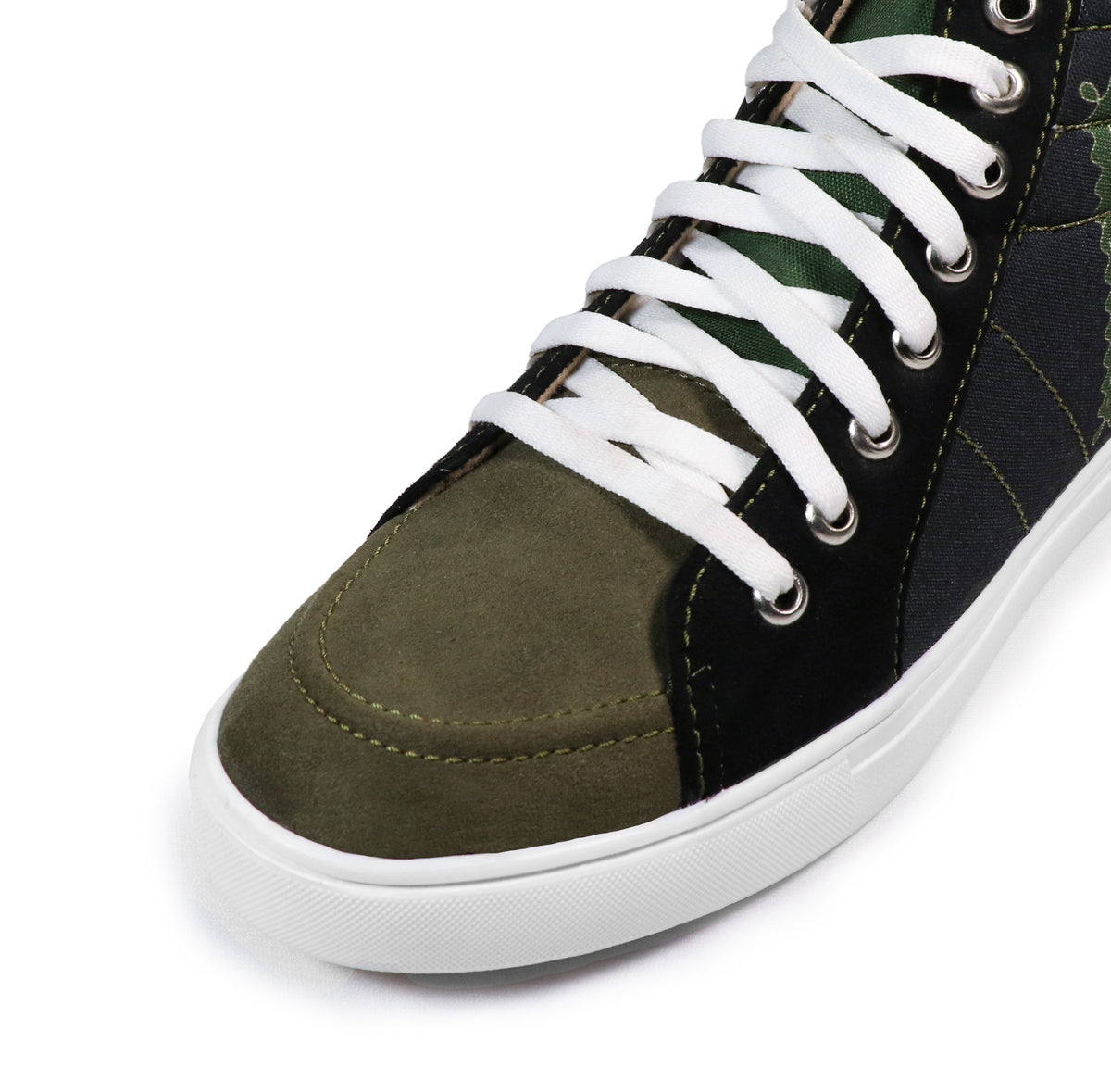 Deer Art - Men's High-Top Suede Canvas Sneaker