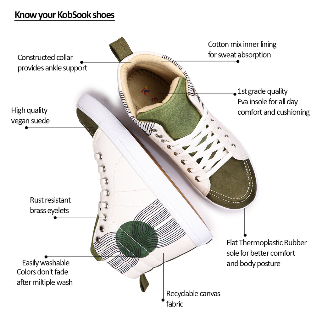 Comet Olive - Men's High-Top Suede Canvas Sneaker