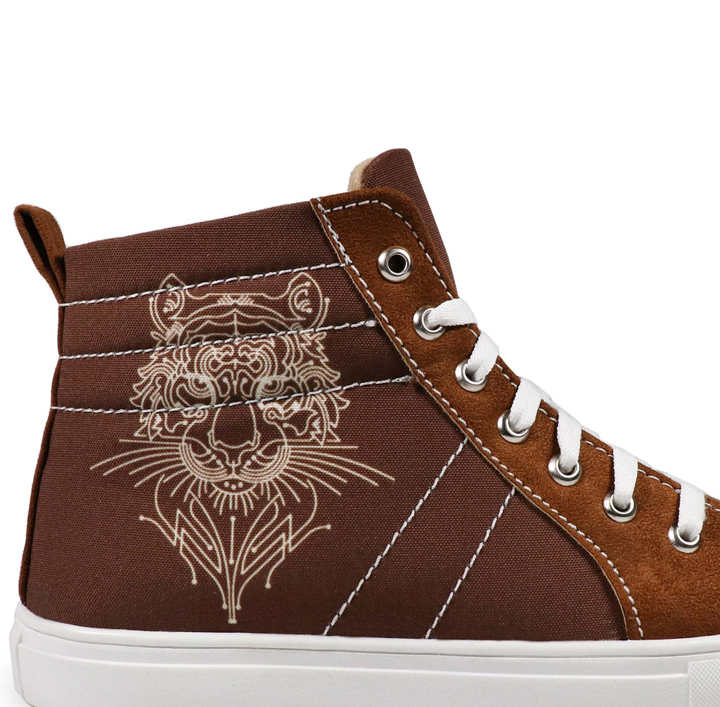 Eye Of Tiger - Men's High-Top Suede Canvas Sneaker
