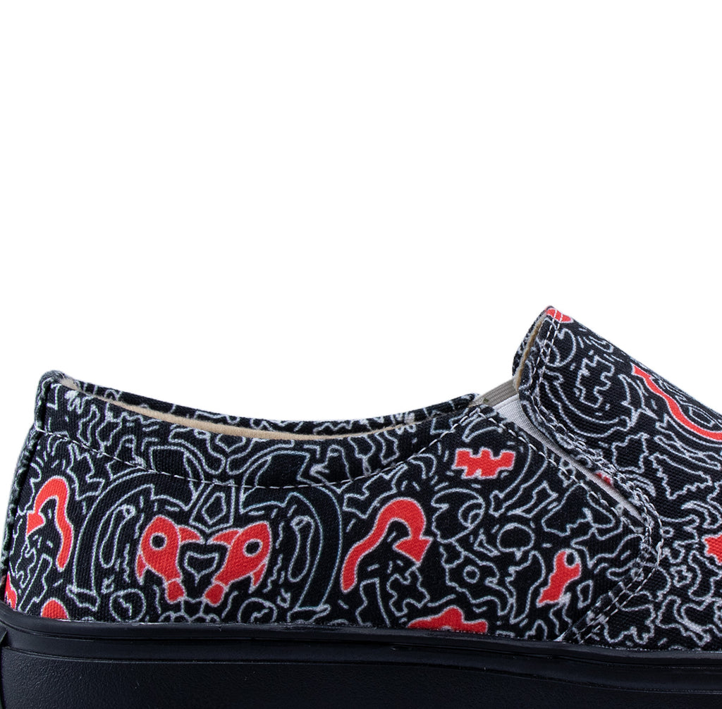 Free hand doodle (Black) - Men's Loafer Canvas Sneaker