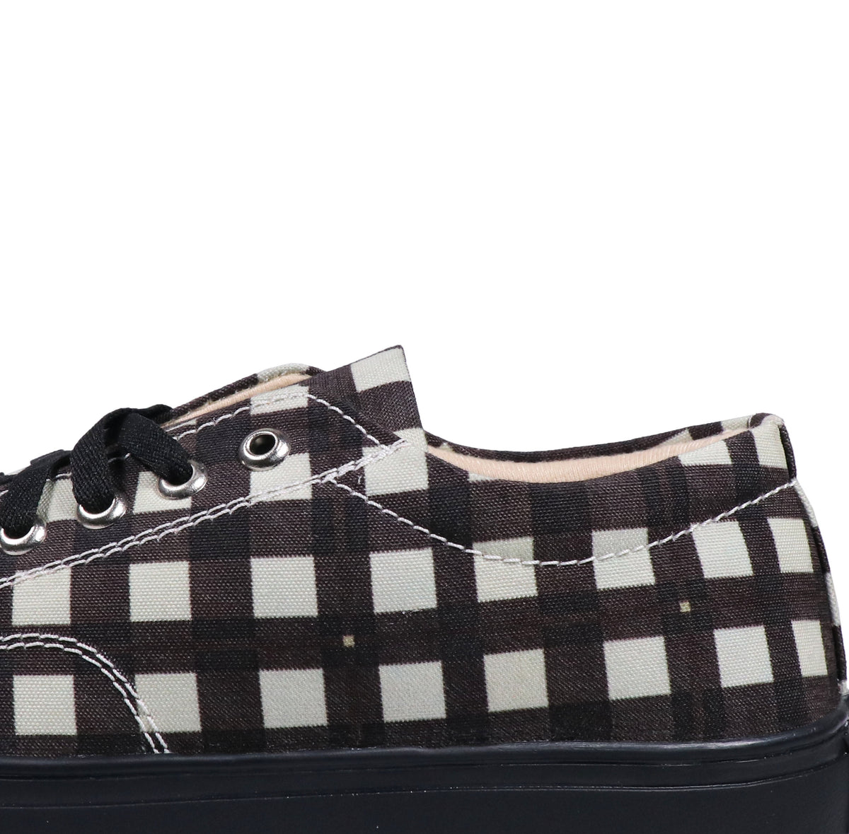 Black Checkers - Men's Low-Top Canvas Sneaker