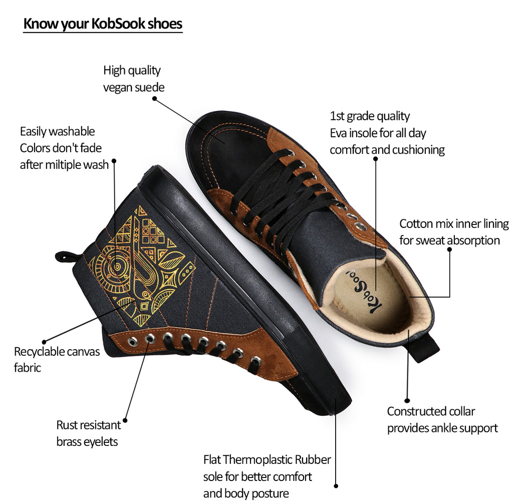 Bird Art - Men's High-Top Suede Canvas Sneaker