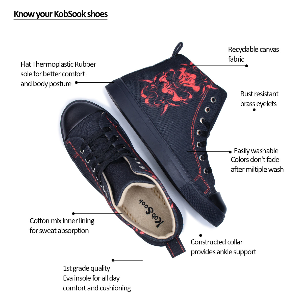 Masquerade Red - Women's High-Top Canvas Sneaker